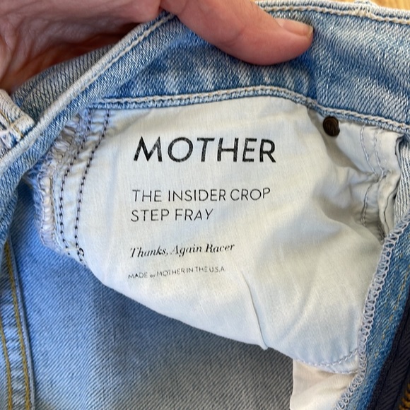 NWOT MOTHER THE INSIDER CROP STEP FRAY THANKS AGAIN RACER STRIPE WIDE LEG JEANS - Picture 8 of 13